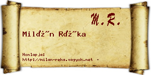 Milán Réka névjegykártya